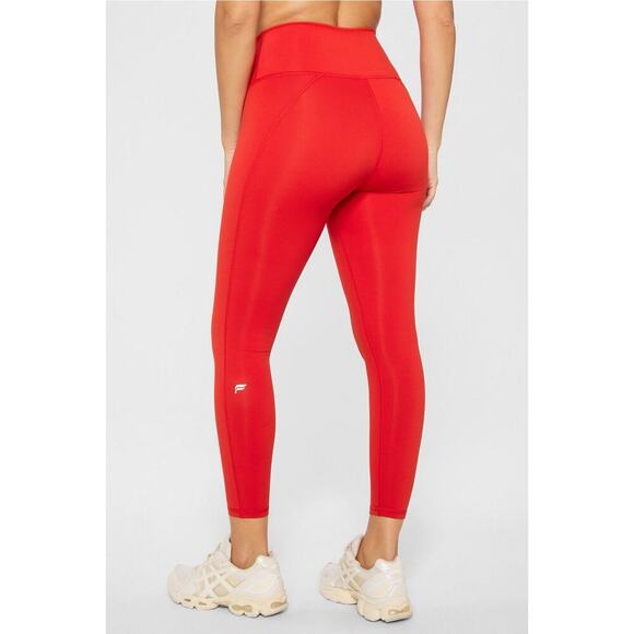 Fabletics Define PowerHold High Waisted 7/8 Heated Red Gym Leggings XL NEW~NWT - Picture 2 of 6